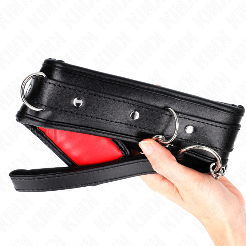 KINK - COLAR COM ALÇA DE IMITAÇÃO EM COURO COM ESFUMAÇÃO MODELO 3 AJUSTÁVEL 37-54 CM X 3 CM