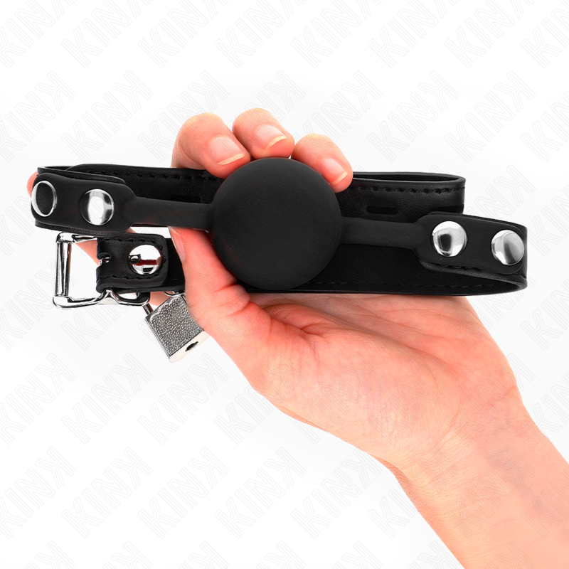 KINK - MODELO 1 BOLA SILICONE 4 CM MORDAÇA COM TRAVA 60 x 2 CM