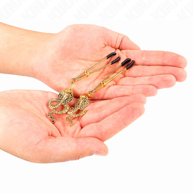 KINK - PRESILHAS DE MAMILO COM PINGENTE COBRA 6 CM