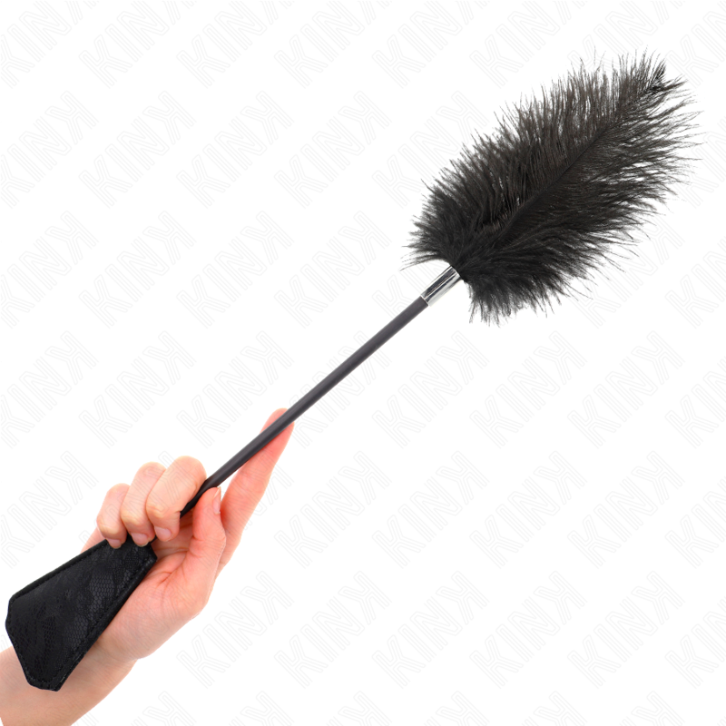 KINK - PLUMAS DE AVESTRUZ PARA COSQUILLAS CON ENCAJE PALETA 56 CM