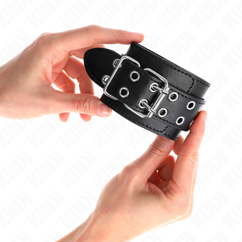 KINK - ALGUMA DE PULSO COM FIVELA DUPLA, PRETA, AJUSTÁVEL DE 19 A 26 CM