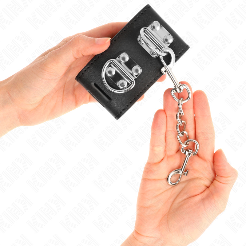 KINK - ALGEMAS DE PULSO MULTIPOSIÇÃO COM FECHO DE CADEADO, PRETAS, AJUSTÁVEIS DE 16 A 23 CM X 5,5 CM