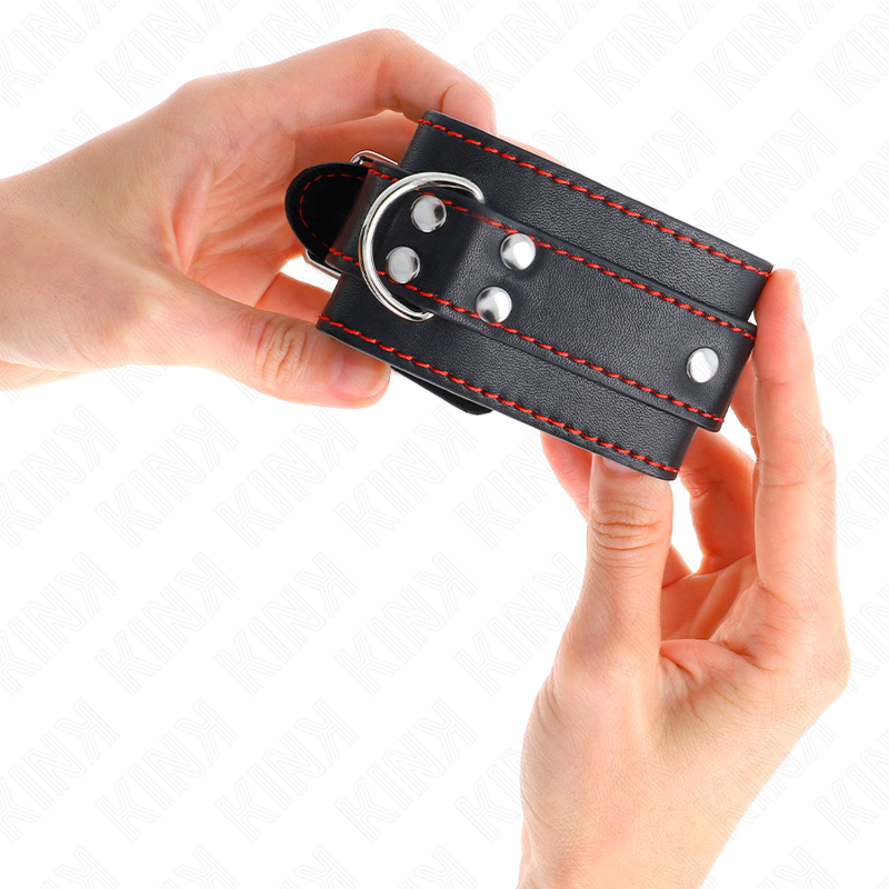 KINK - ALGEMA DE PULSO PRETA COM FORRO VERMELHO AJUSTÁVEL 20-28 CM X 5,5 CM