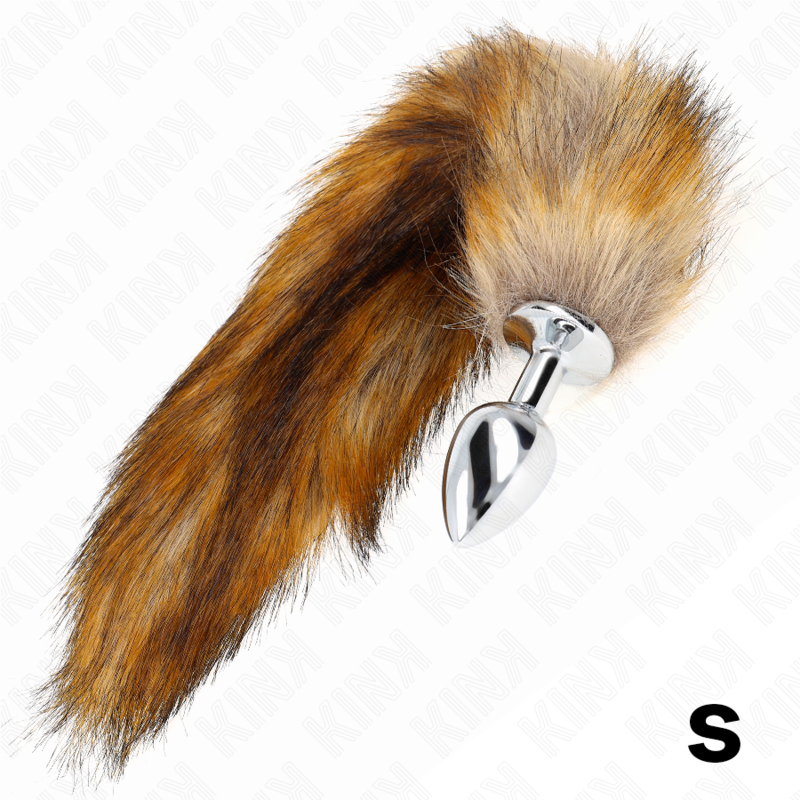 KINK - PLUG ANAL TAMAÑO S 7 X 3 CM CON COLA SINTÉTICA 40 CM MARRÓN