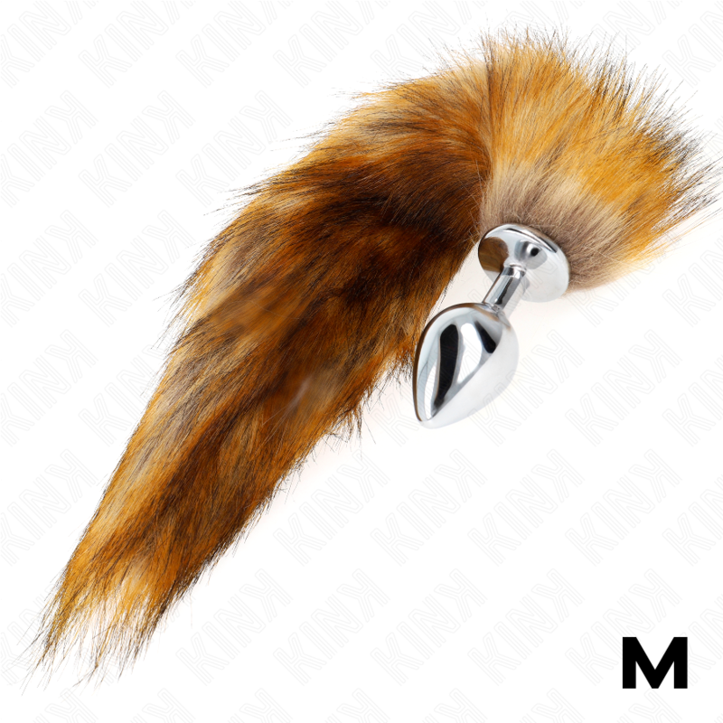KINK - PLUG ANAL TAMANHO M 8 X 3,5 CM COM CAUDA SINTÉTICA 40 CM CASTANHO