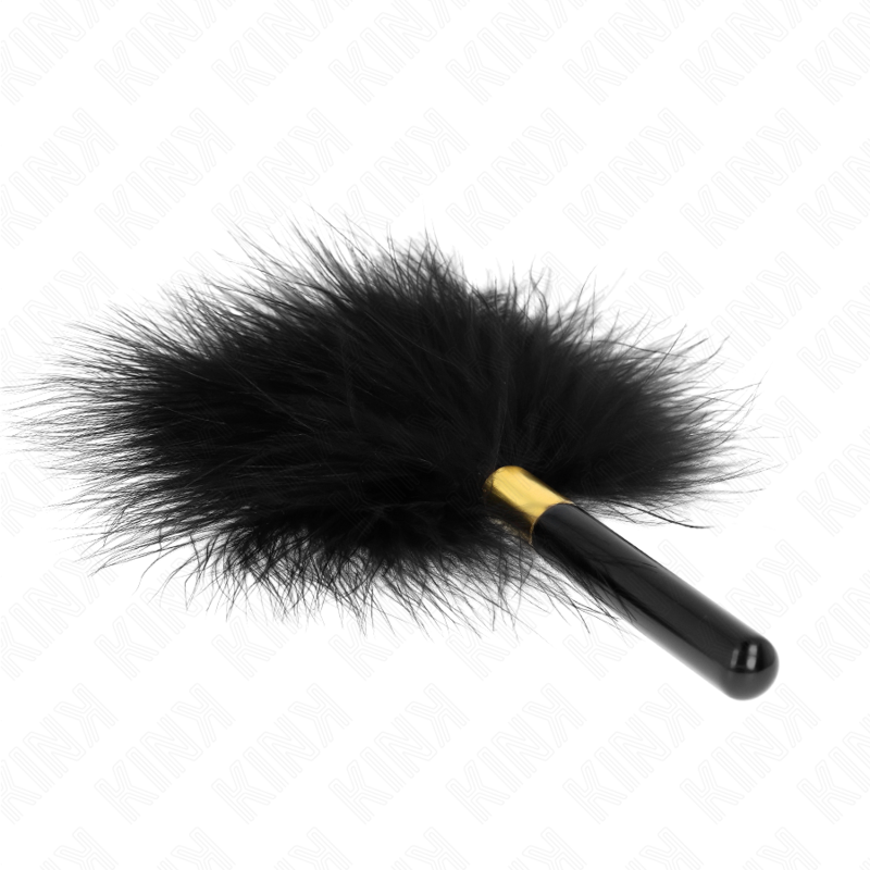 KINK - PLUMAS DE COSQUILLEO DE METAL DORADO NEGRO 18 CM