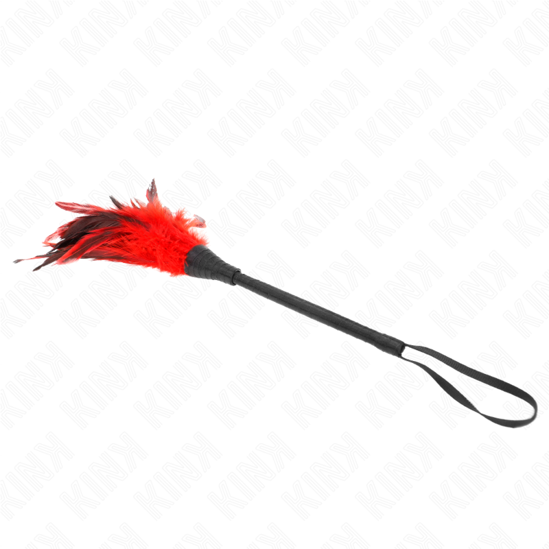 KINK - PLUMAS DE POLLO CON FORMA DE CUERNO DE MAIDS ROJO 36 CM