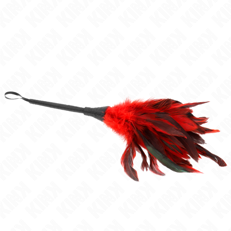 KINK - RED MAIDS CHIFRES EM FORMATO DE CHIFRE, PENAS DE GALINHA, 36 CM
