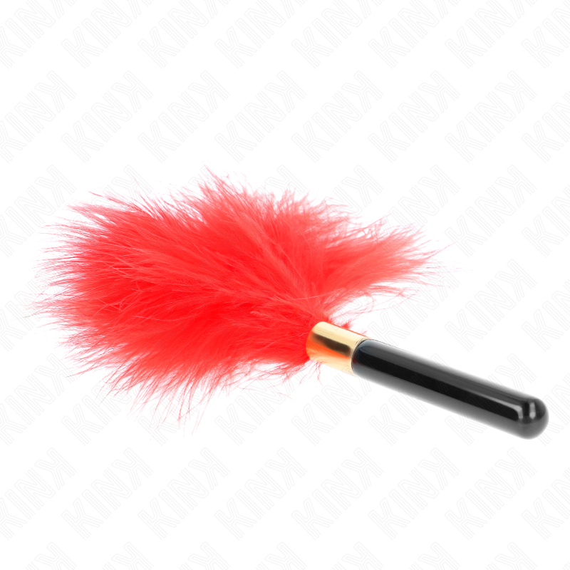 KINK - PLUMAS DE COSQUILLEO DE METAL ROJO DORADO 18 CM