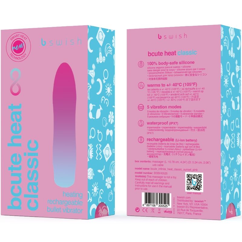 B SWISH - BCUTE INFINITE HEAT CLASSIC VIBRADOR AQUECÍVEL ROSA
