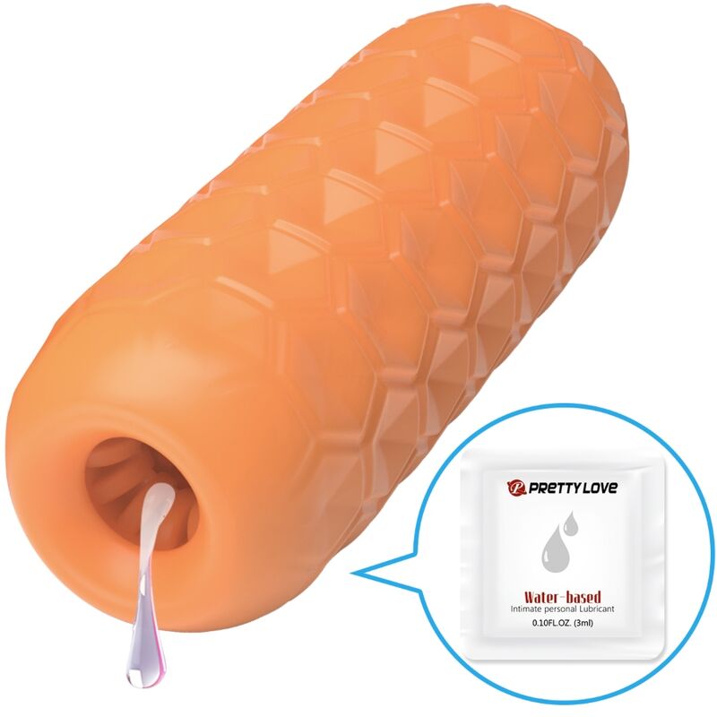 PRETTY LOVE - MASTURBADOR MASCULINO TWIN BALLS NARANJA
