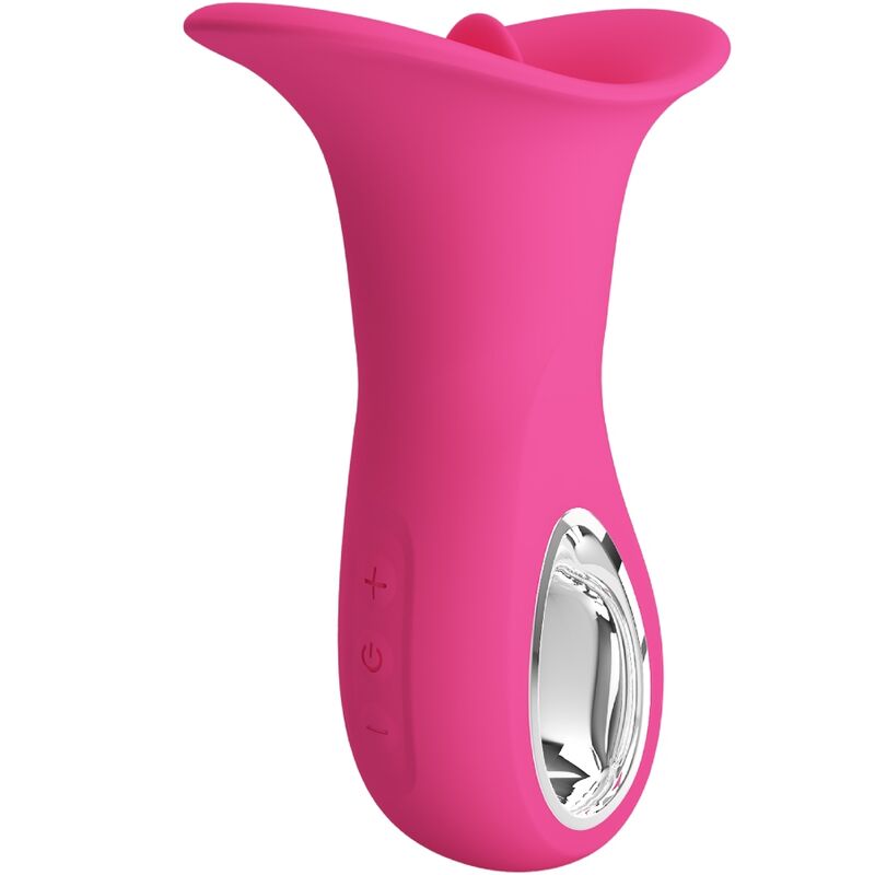 PRETTY LOVE - VIBRADOR ORAL CLYDE COM LÍNGUA VIBRATÓRIA, 12 VIBRAÇÕES, ROSA