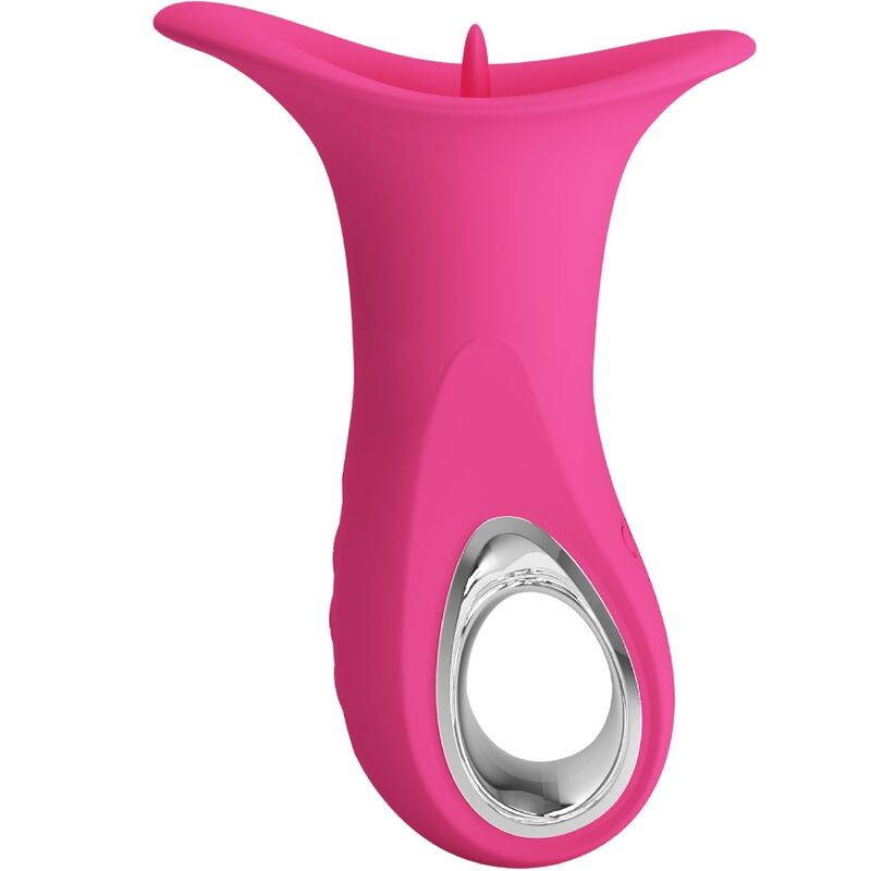PRETTY LOVE - VIBRADOR ORAL CLYDE COM LÍNGUA VIBRATÓRIA, 12 VIBRAÇÕES, ROSA