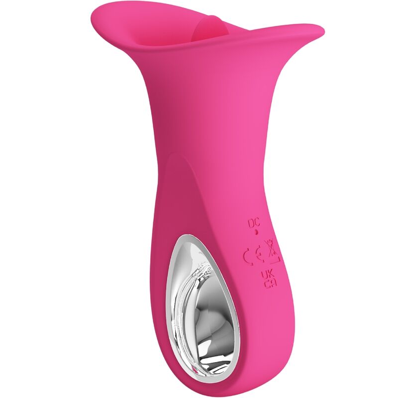PRETTY LOVE - VIBRADOR ORAL CLYDE COM LÍNGUA VIBRATÓRIA, 12 VIBRAÇÕES, ROSA