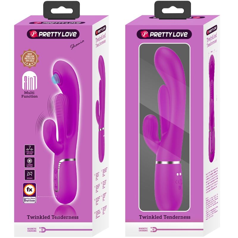 PRETTY LOVE - VIBRADOR MULTIFUNCIONAL SHANIA TRIPLE RABBIT ROSA