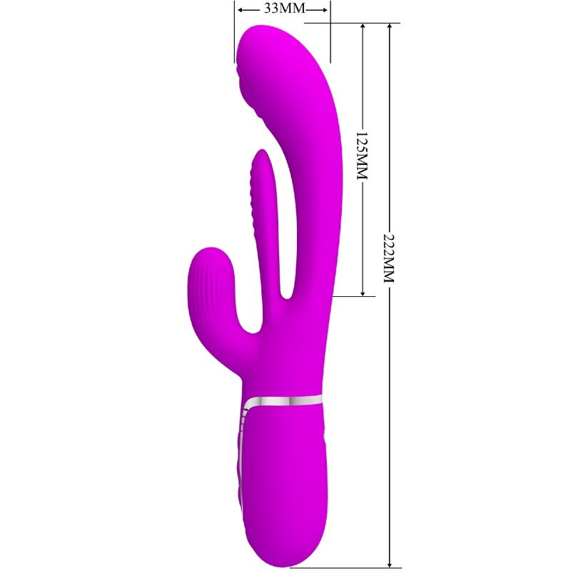 PRETTY LOVE - VIBRADOR MULTIFUNCIONAL SHANIA TRIPLE RABBIT ROSA