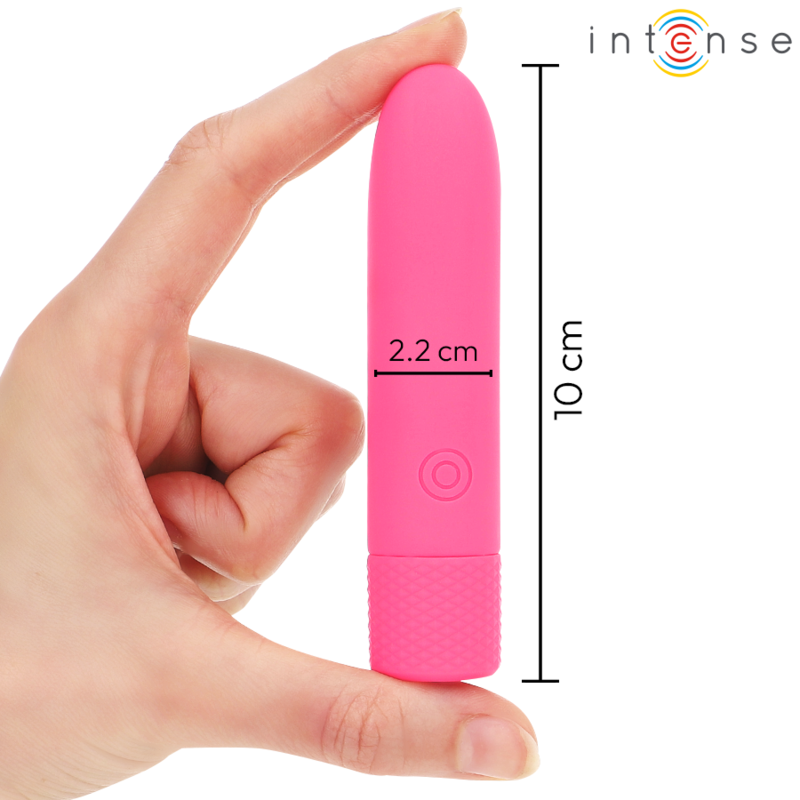 INTENSE - SYMONE VIBRATÓRIO BULLET RECARREGÁVEL USB 8 VIBRAÇÕES ROSA 10 X 2,2 CM
