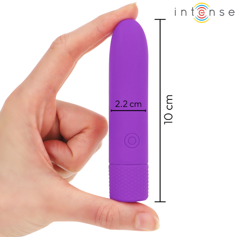 INTENSE - SYMONE VIBRATÓRIO BULLET RECARREGÁVEL USB 8 VIBRAÇÕES ROXO 10 X 2,2 CM