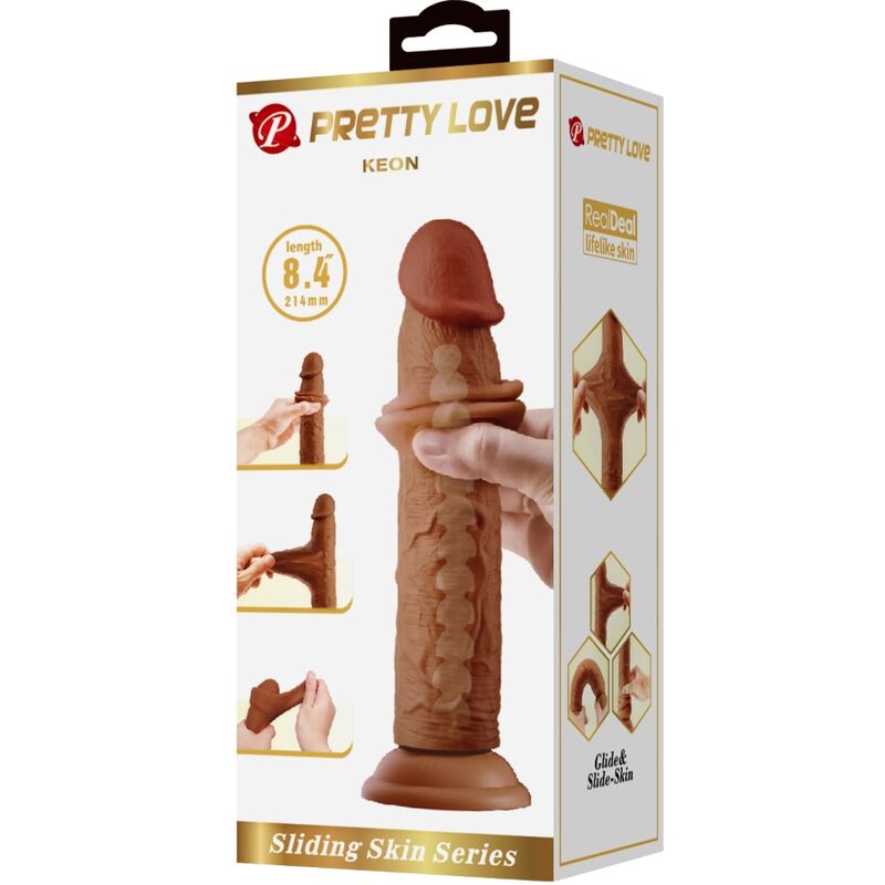 PRETTY LOVE - DILDO REALISTA KEON 21 CM CASTANHO