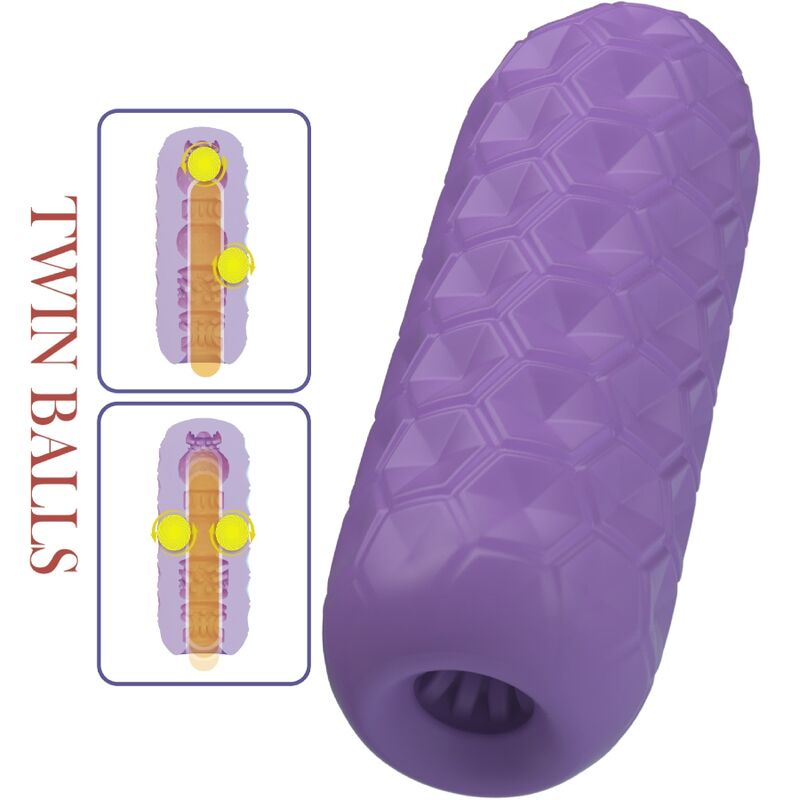 PRETTY LOVE - MASTURBADOR MASCULINO COM BOLAS GÉMEAS ROXO