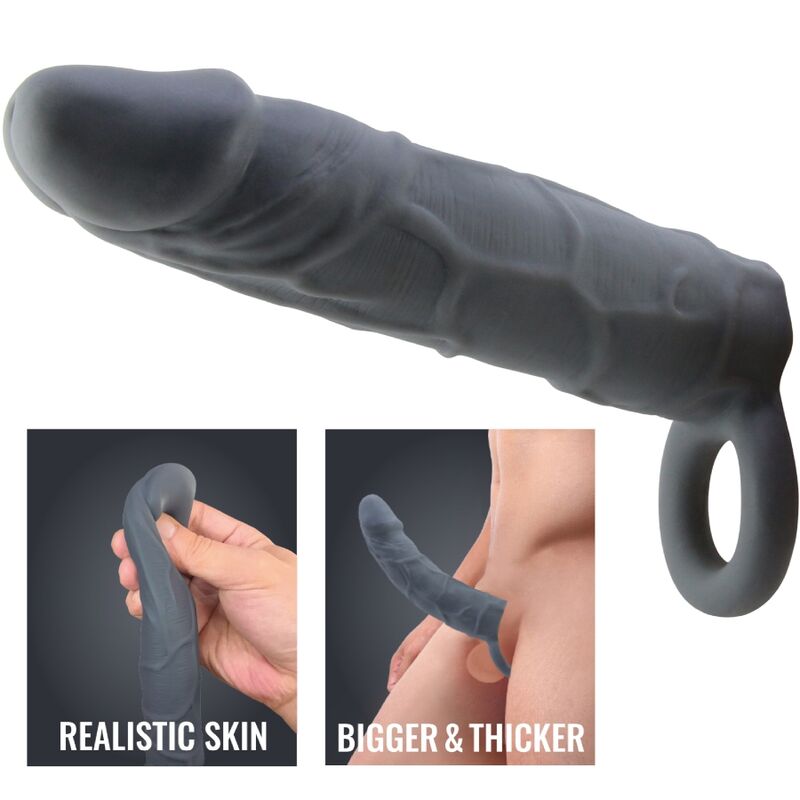PRETTY LOVE - FUNDA PARA PENE DE PIEL REALISTA GRIS OSCURO