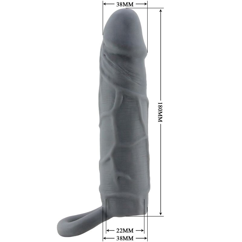 PRETTY LOVE - FUNDA PARA PENE DE PIEL REALISTA GRIS OSCURO