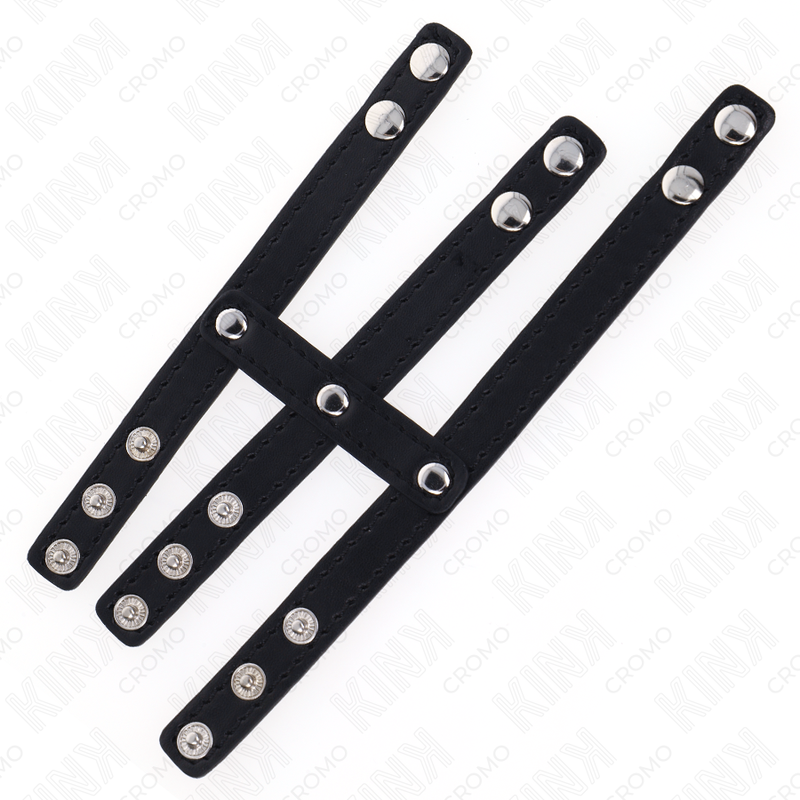 KINK - ANEL PENIANO EM COURO TRIPLO COM FECHO DE PRESSÃO