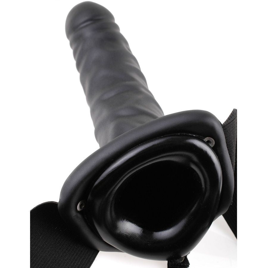 FETISH FANTASY SERIES - STRAP-ON VIBRATÓRIO OCO DE 19 CM PRETO