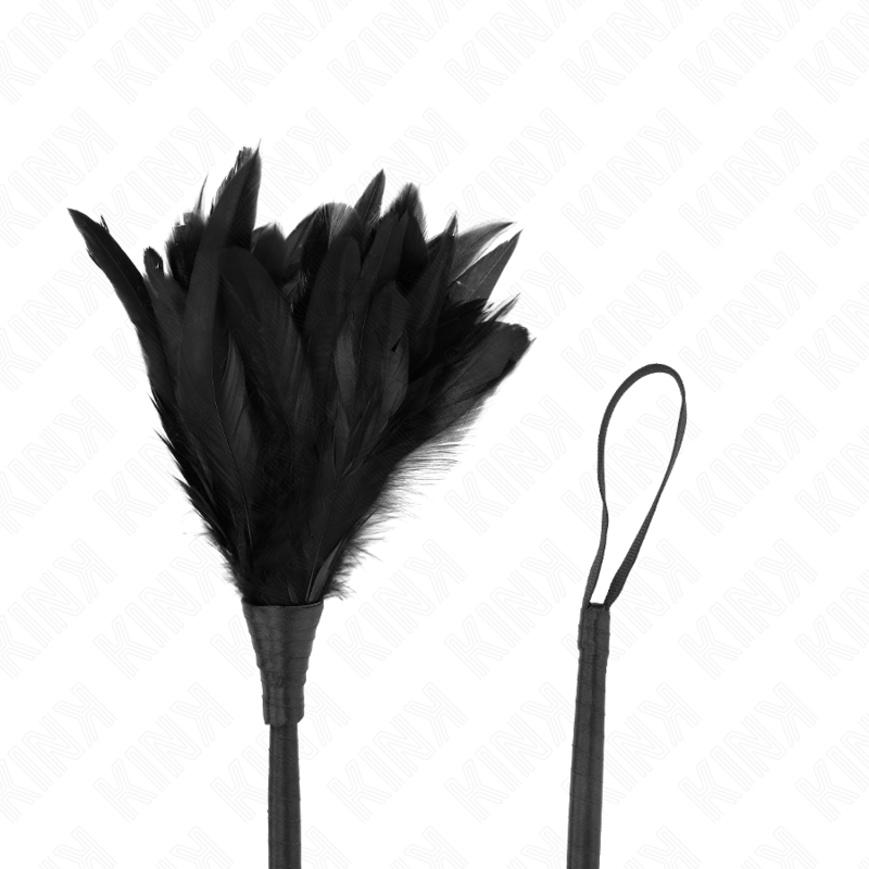 KINK - PLUMAS DE POLLO CON FORMA DE CUERNO DE MAIDS NEGRAS 36 CM