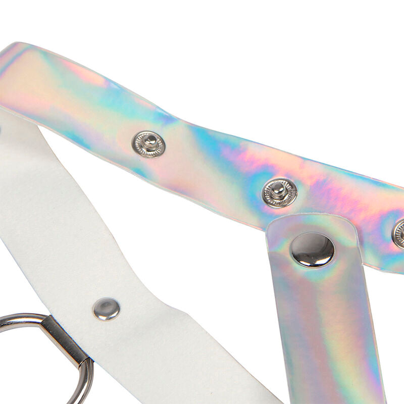 SUBBLIME - 953737 Cinto de peito com anéis e correntes prateado - Tamanho único