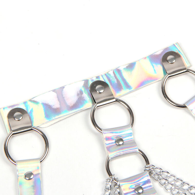 SUBBLIME - 953737 Cinto de peito com anéis e correntes prateado - Tamanho único