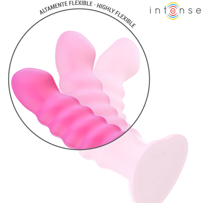 INTENSE - VIBRADOR CINDY TAMANHO L DESIGN EM ​​​​ESPIRAL 10 VIBRAÇÕES ROSA CONTROLO REMOTO