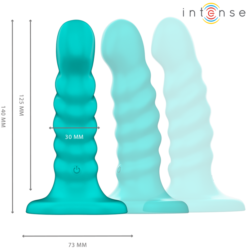 Vibrador Buffy Intenso, Tamanho S, Design Espiral, 10 Vibrações, Azul, Comando