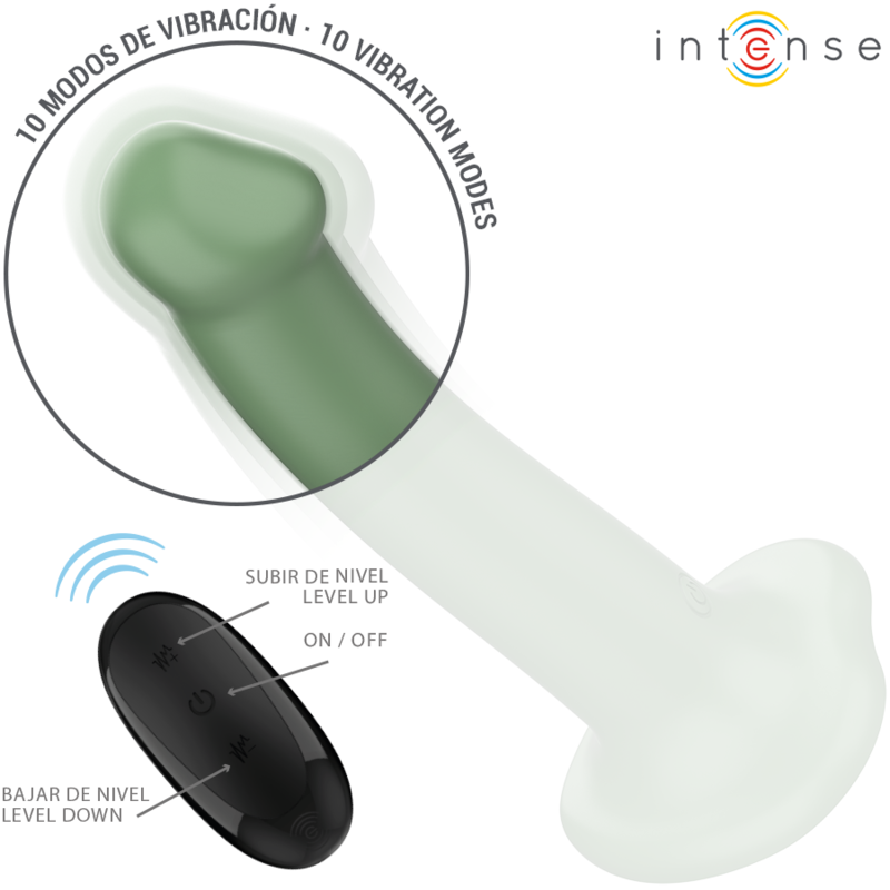 Vibrador Becca Intenso com Ventosa, 10 Vibrações, Verde, Comando