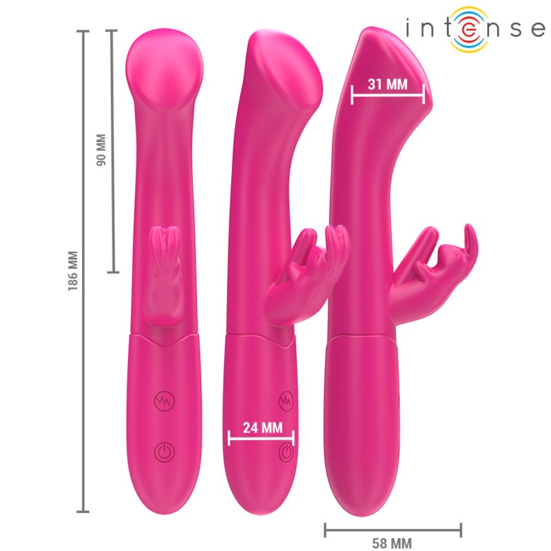 INTENSE - VIBRADOR JULIETA RABBIT 18,6 CM 10 VIBRAÇÕES ROSA