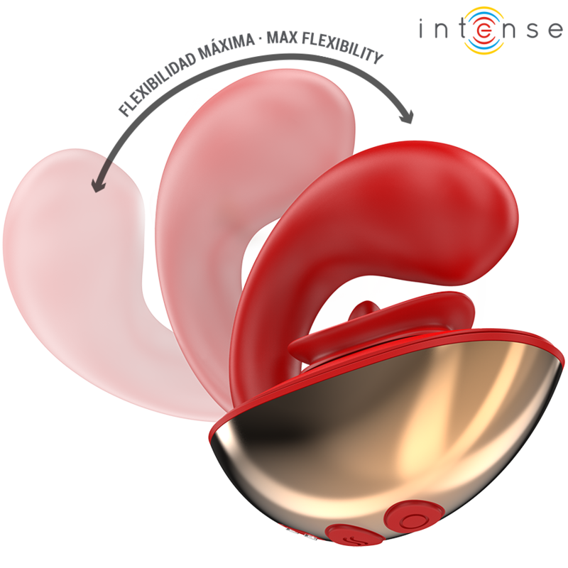 INTENSE - MARIAH VIBRADOR Y ESTIMULADOR EN FORMA DE U 10 VIBRACIONES ROJO