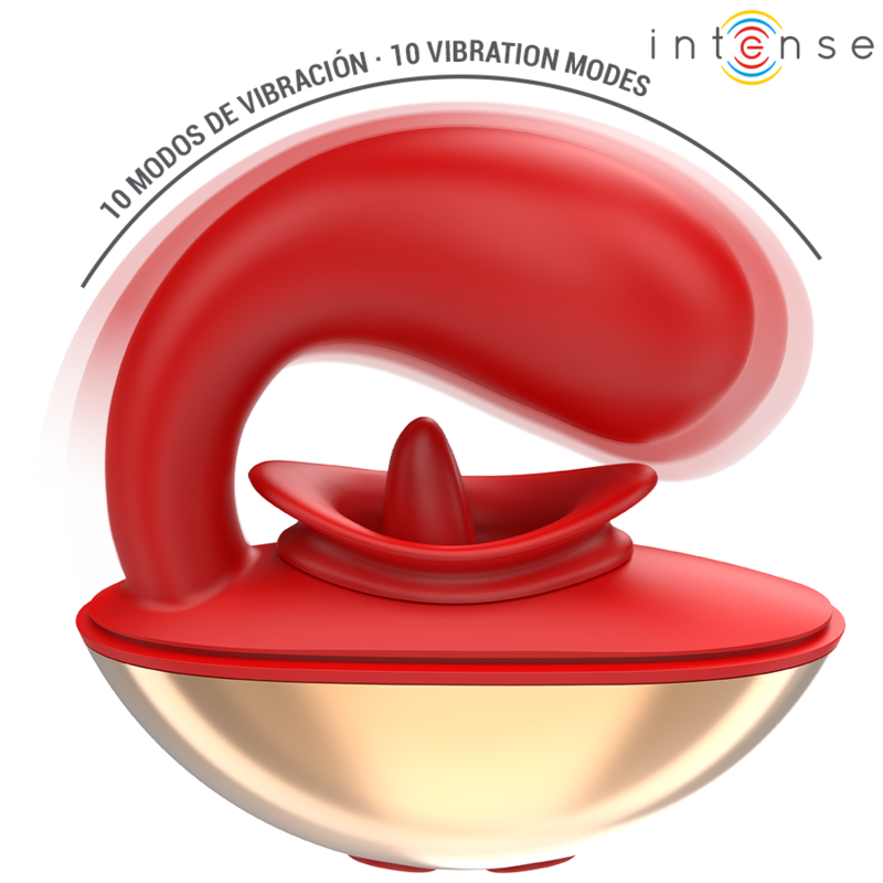 INTENSE - MARIAH VIBRADOR E ESTIMULADOR EM FORMATO DE U 10 VIBRAÇÕES VERMELHO
