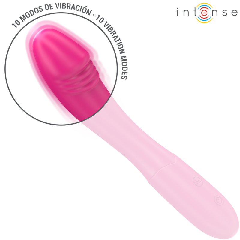 INTENSE - VIBRADOR BELINDA 19 CM FLEXIBLE 10 VIBRACIONES ROSA