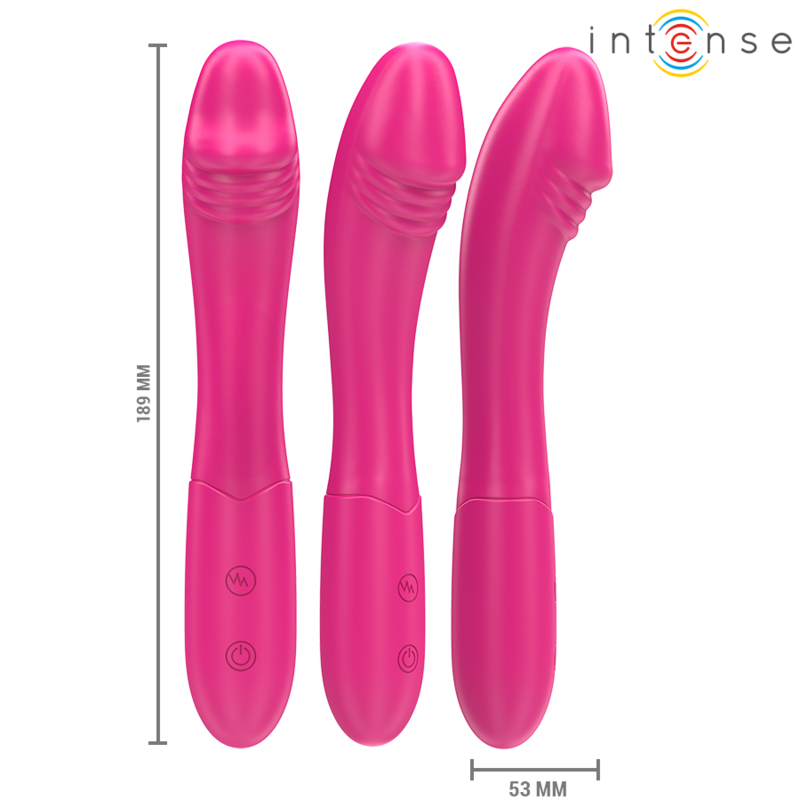 INTENSE - VIBRADOR BELINDA 19 CM FLEXIBLE 10 VIBRACIONES ROSA