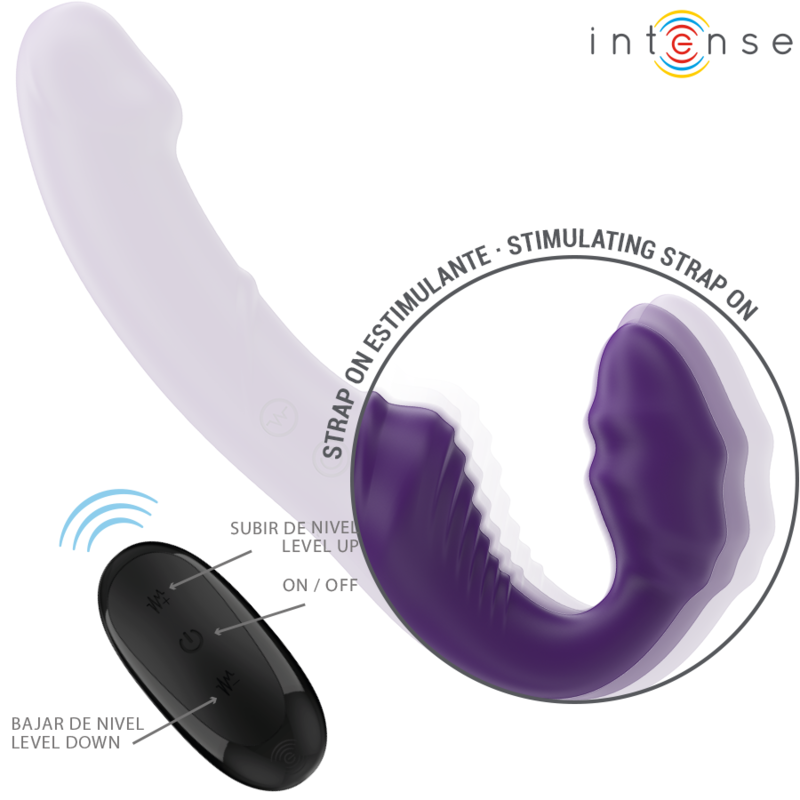 INTENSE - JILL VIBRADOR DOBLE 20 CM MORADO CONTROL REMOTO