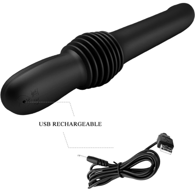 PRETTY LOVE - PAZUZU VIBRATOR 3 THRUST MODES BLACK