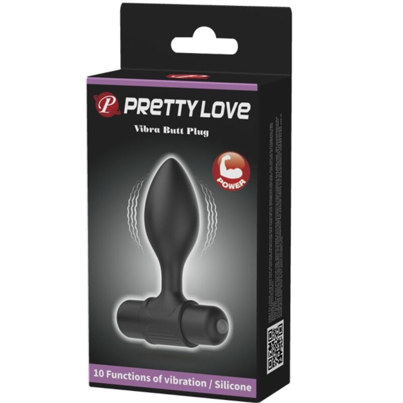 PRETTY LOVE - VIBRA BUTT 10 VIBRATIONS ANAL PLUG BLACK