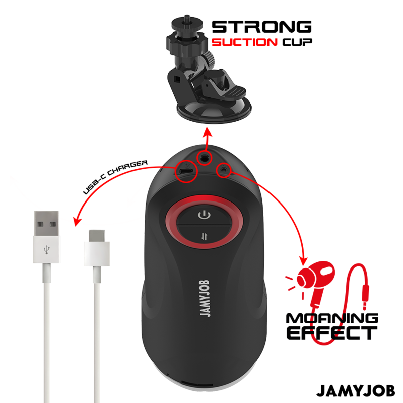 JAMYJOB - MASTURBADOR VAGINAL AUTOMÁTICO DE GRAVEDAD 5 MODOS DE EMPUJE Y EFECTOS DE SONIDO