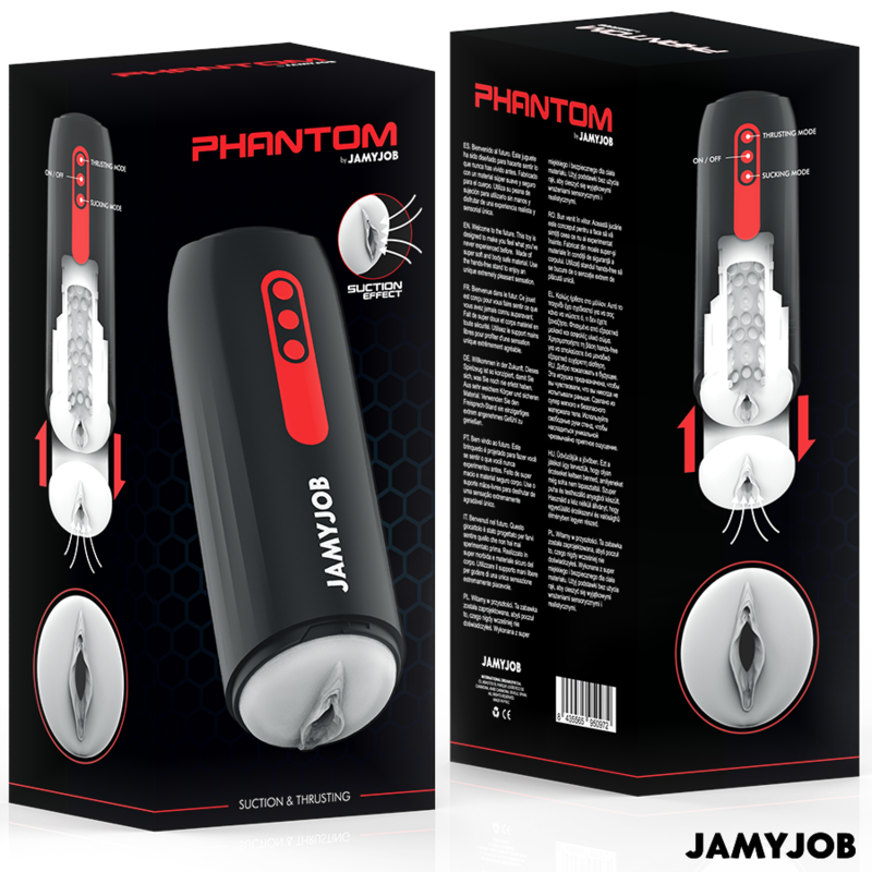 JAMYJOB - MASTURBADOR DE VAGINA AUTOMÁTICO PHANTOM 5 MODOS ONDAS ESTIMULANTES Y EMPUJE