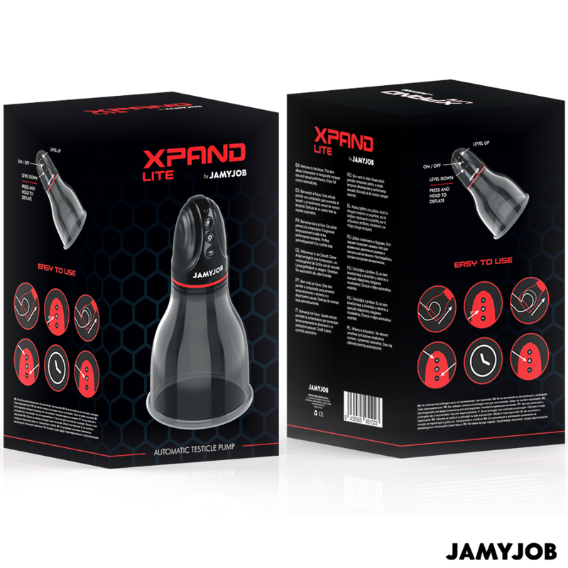 JAMYJOB - XPAND LITE BOMBA AUTOMÁTICA DE TESTÍCULOS 3 NIVELES DE ONDAS ESTIMULANTES GRIS