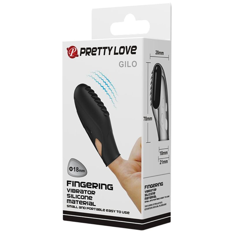 PRETTY LOVE - VIBRADOR DE DEDOS EM SILICONE GILO PRETO