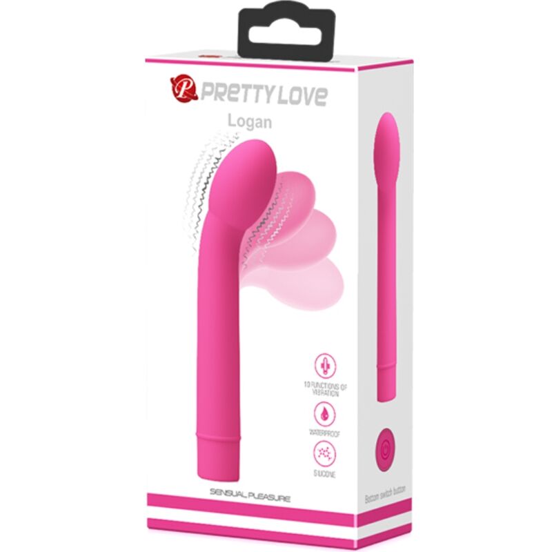PRETTY LOVE - VIBRADOR LOGAN PARA PONTO G, 10 VIBRAÇÕES, ROSA