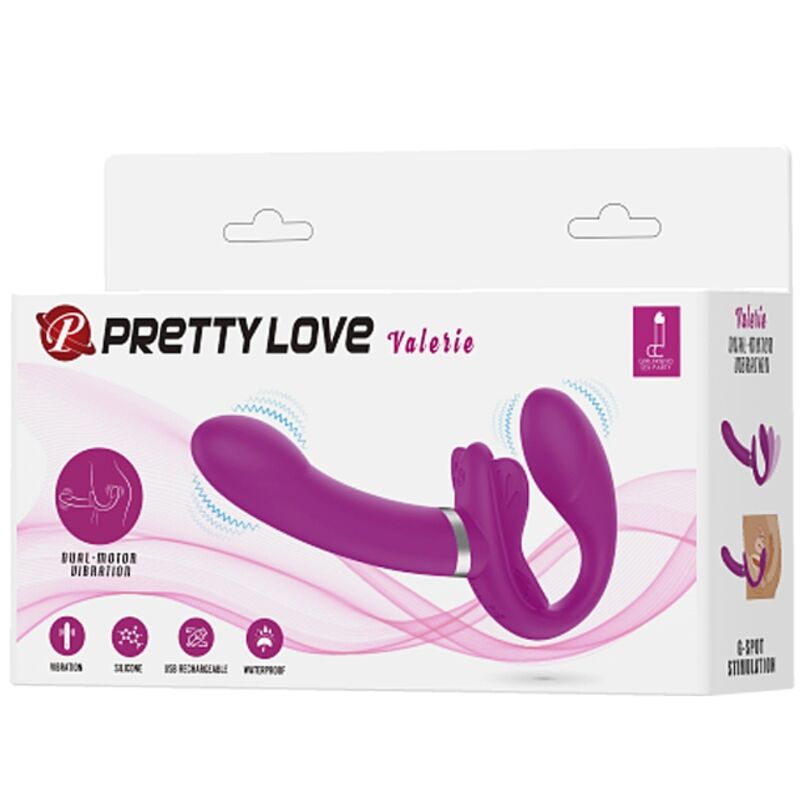 PRETTY LOVE - VIBRADOR DOBLE CON ARCO VALERIE 12 VIBRACIONES MORADO