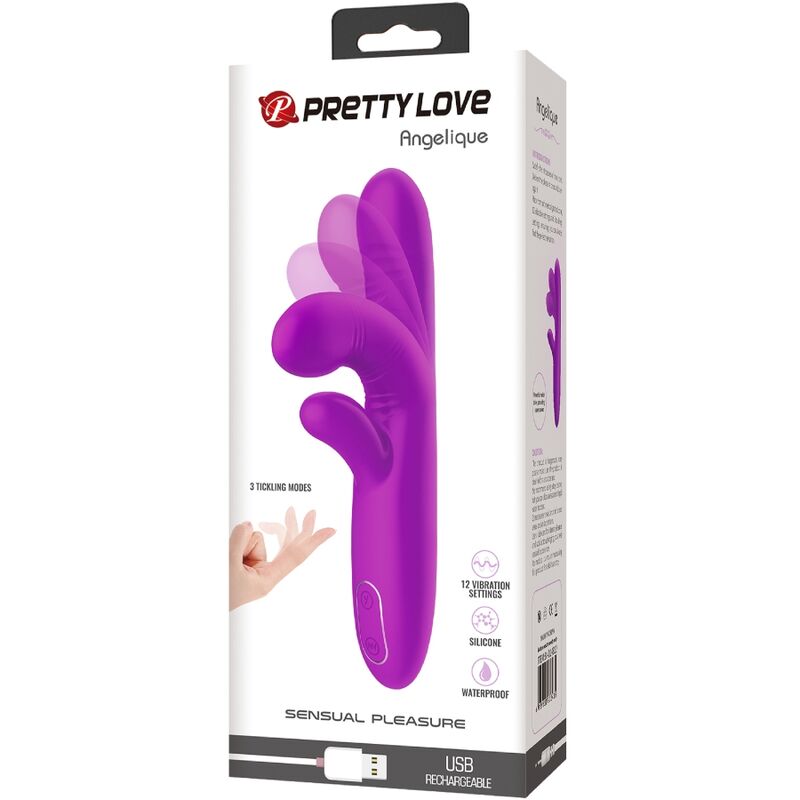 PRETTY LOVE - ANGELIQUE VIBRADOR MULTIFUNCIONAL + ESTIMULADOR DE CLITÓRIS ROXO