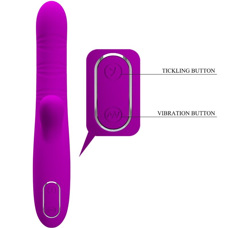 PRETTY LOVE - ANGELIQUE VIBRADOR MULTIFUNCIONAL + ESTIMULADOR DE CLITÓRIS ROXO